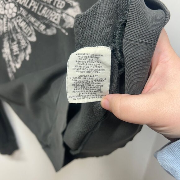 Denim & Supply Ralph Lauren Graphic Sweatshirt Native American Print L/G Black - Picture 5 of 6
